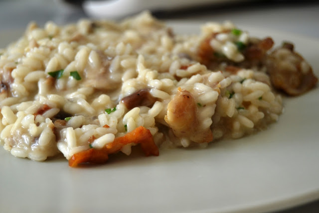 Risotto de Codorniz com Cogumelos, o Vadio e o Moscatel Rôxo.